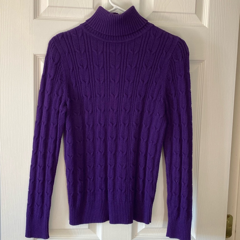 Deep purple cotton turtleneck.